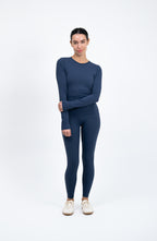 Essential Long Sleeve Fitted Top - Pageant Blue