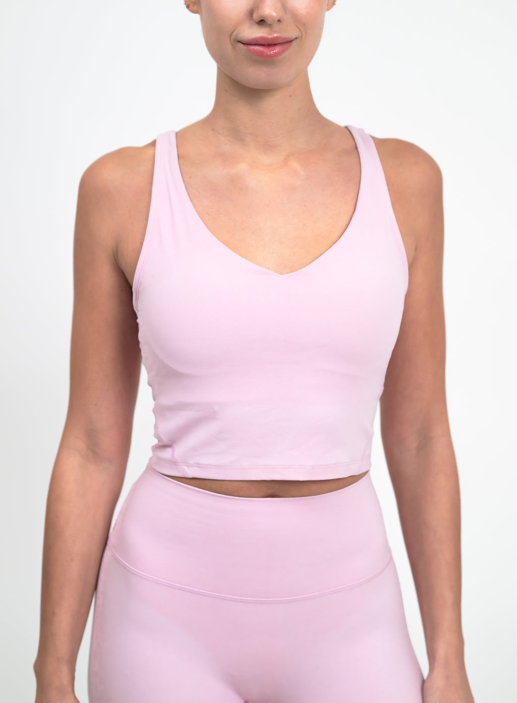 BareFit V-Neck Cropped Tank Top - Baby Pink