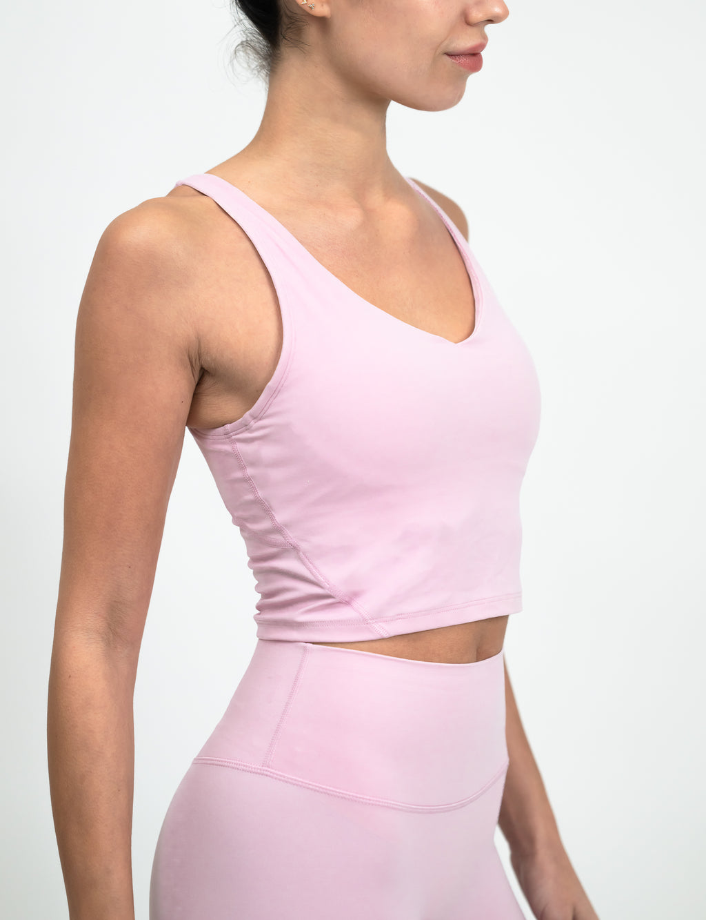 BareFit V-Neck Cropped Tank Top - Baby Pink