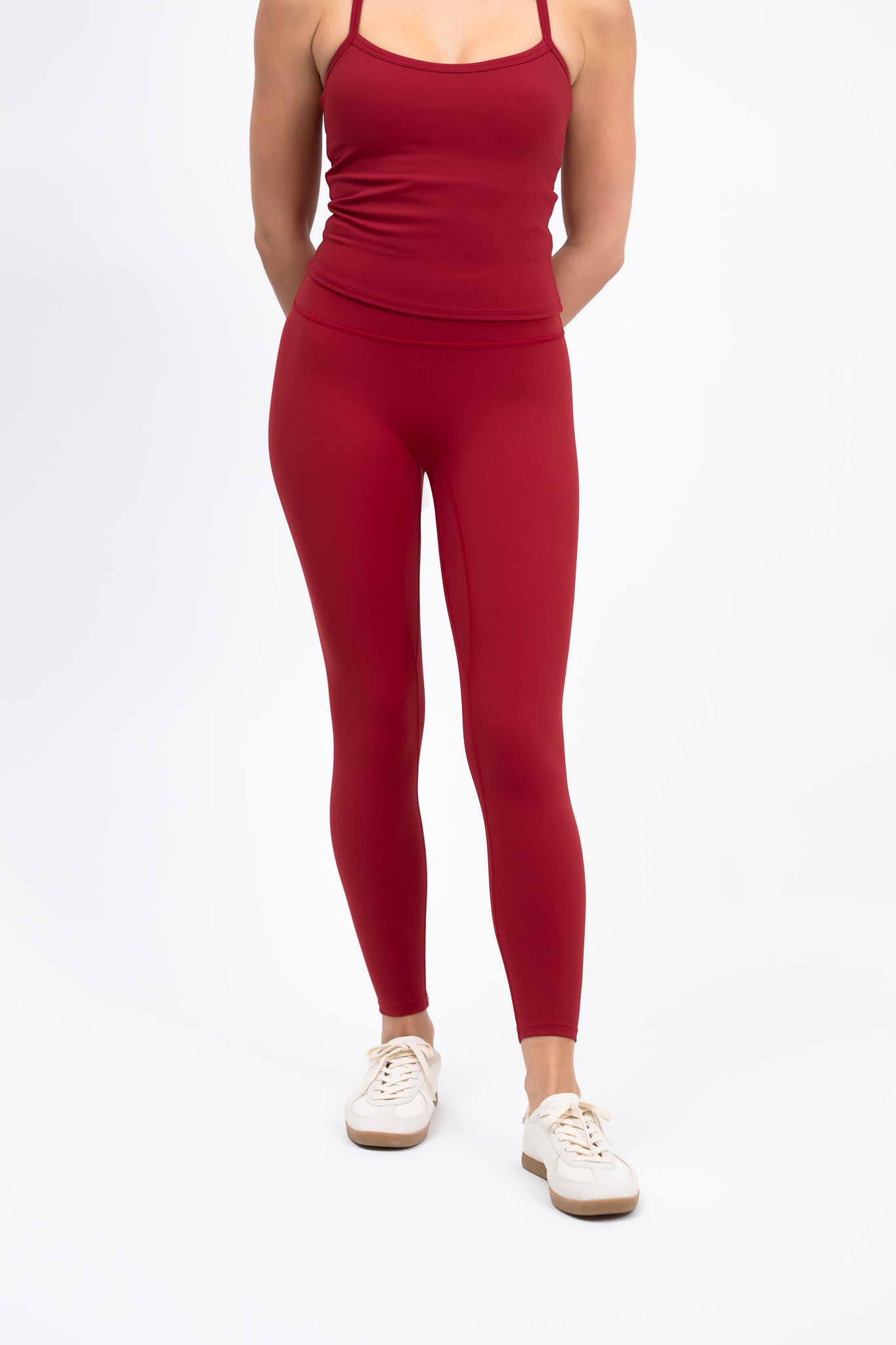 Essential High-Rise Leggings - Maroon