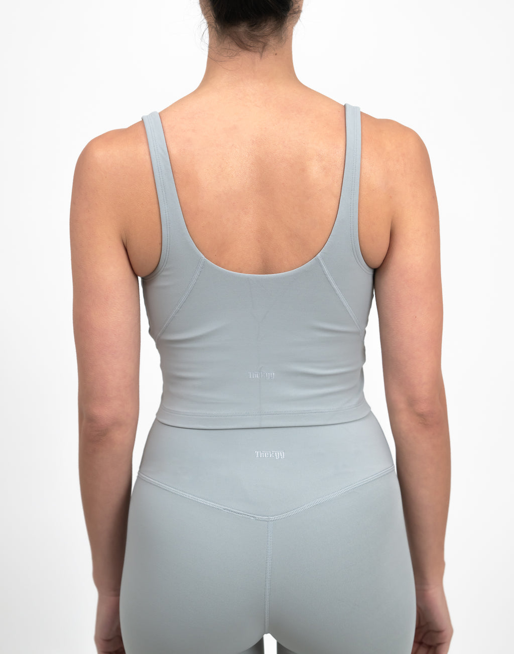 BareFit V-Neck Cropped Tank Top - Slate Gray