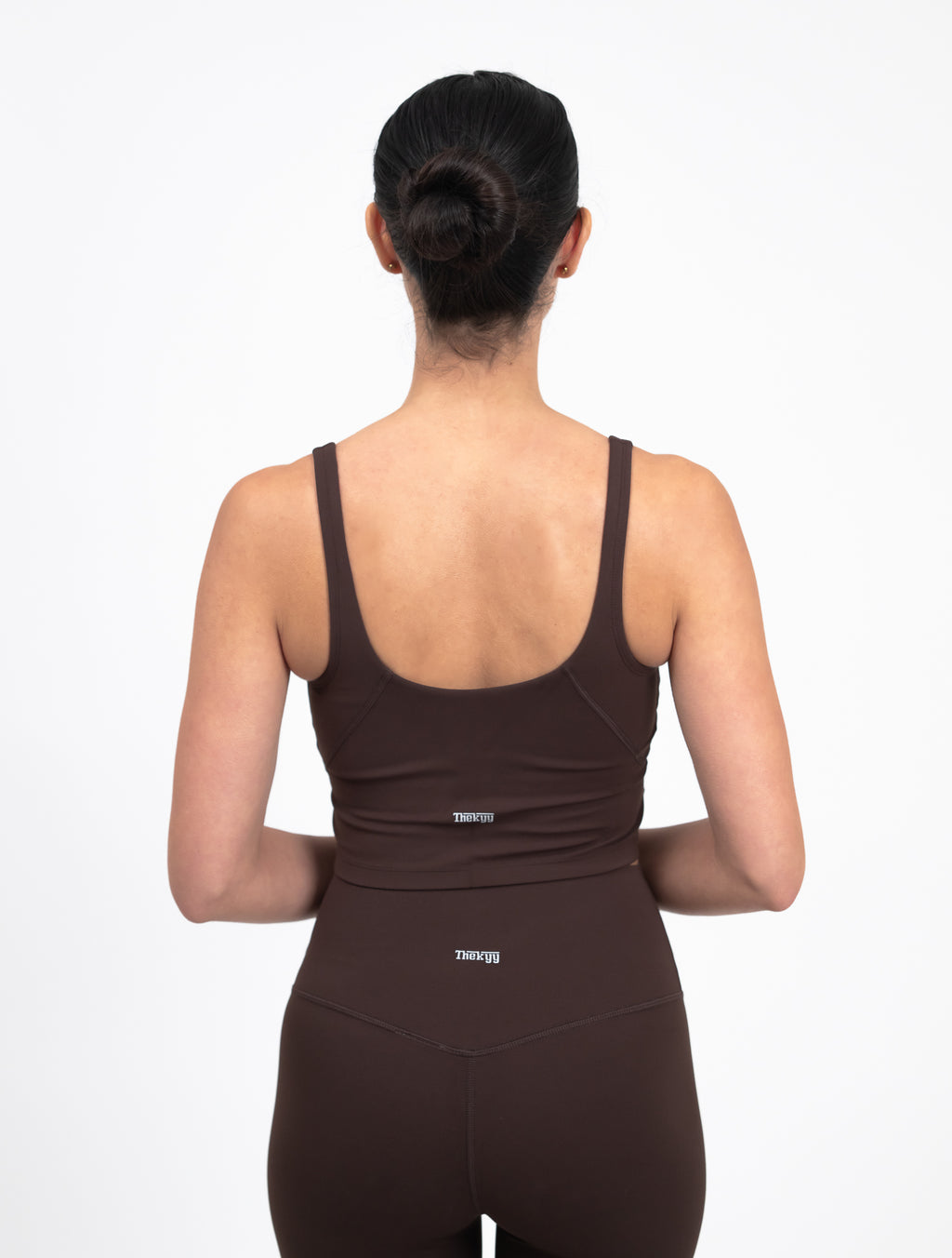 BareFit V-Neck Cropped Tank Top - Espresso