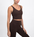 BareFit V-Neck Cropped Tank Top - Espresso