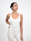 BareFit V-Neck Cropped Tank Top - Coconut Milk