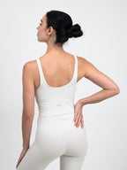 BareFit V-Neck Cropped Tank Top - Coconut Milk