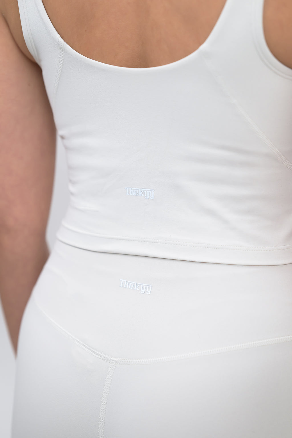 BareFit V-Neck Cropped Tank Top - Coconut Milk