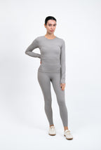 Essential Long Sleeve Fitted Top - Limestone