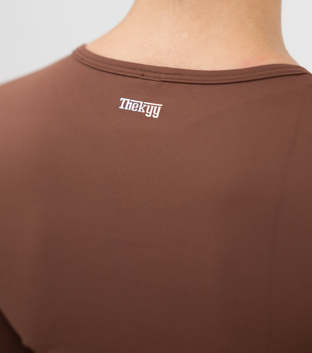 Essential Long Sleeve Fitted Top - Mocha